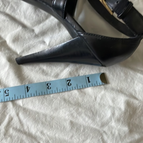 FRANCO FORTINI BLACK LEATHER HEELED SANDALS SIZE 8 - Picture 8 of 10